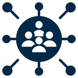 Global business network and talent pool icon